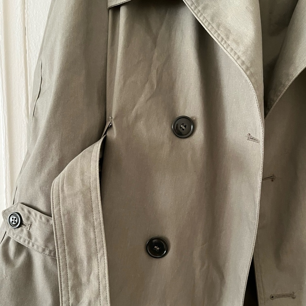 Vintage taupe/olive long trench coat